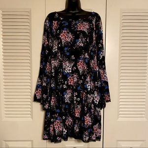 Floral Dress with Bell Sleeves